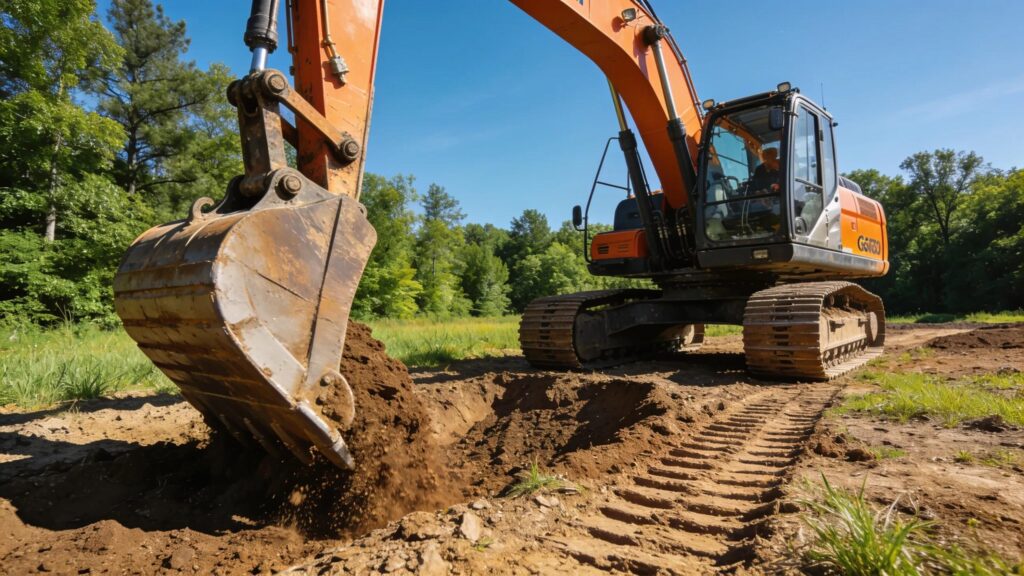 Excavation machinery at work representing excavation services in North Georgia