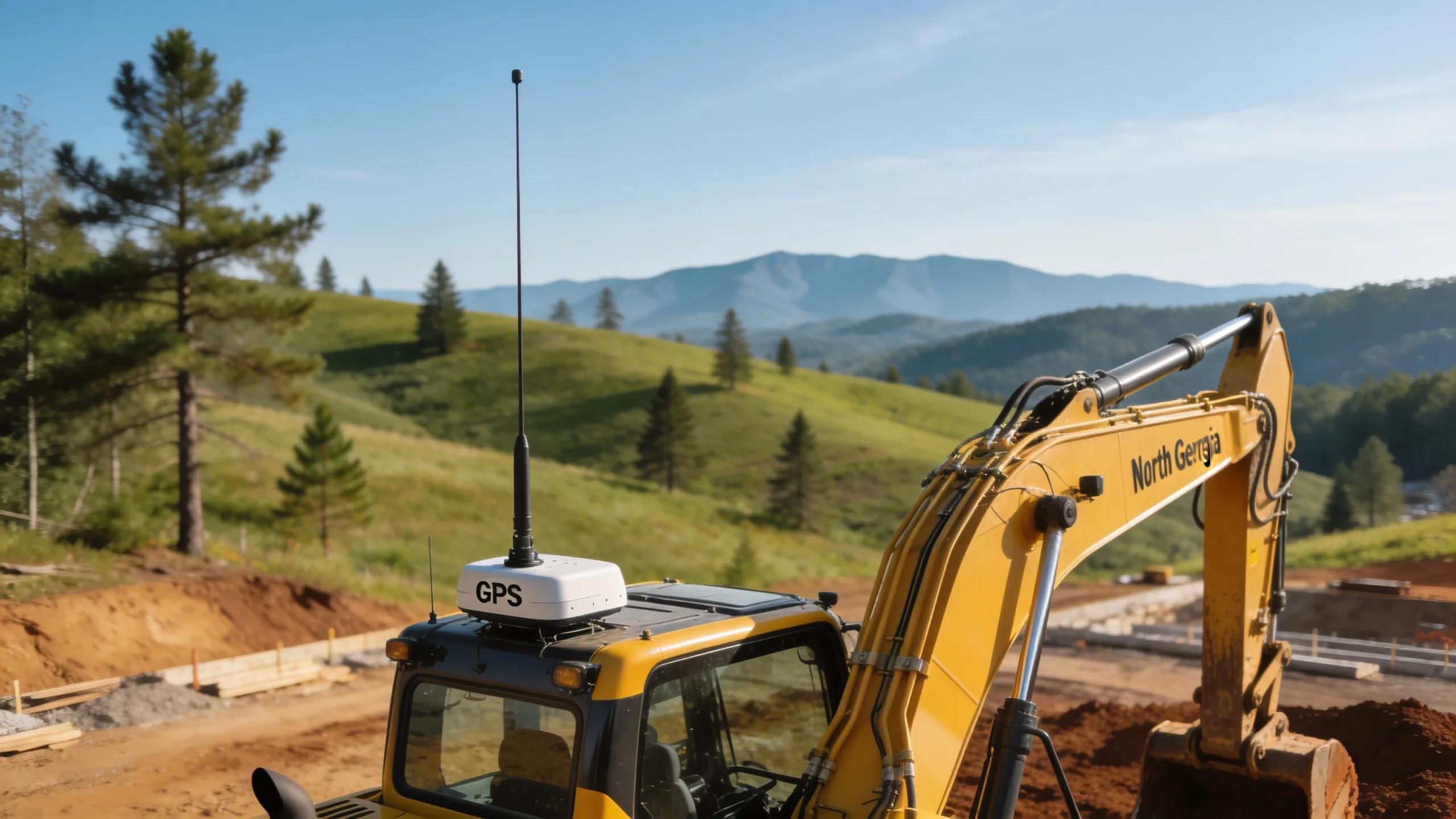 Modern excavation machine with GPS technology in a North Georgia construction site illustrating advanced excavation methods