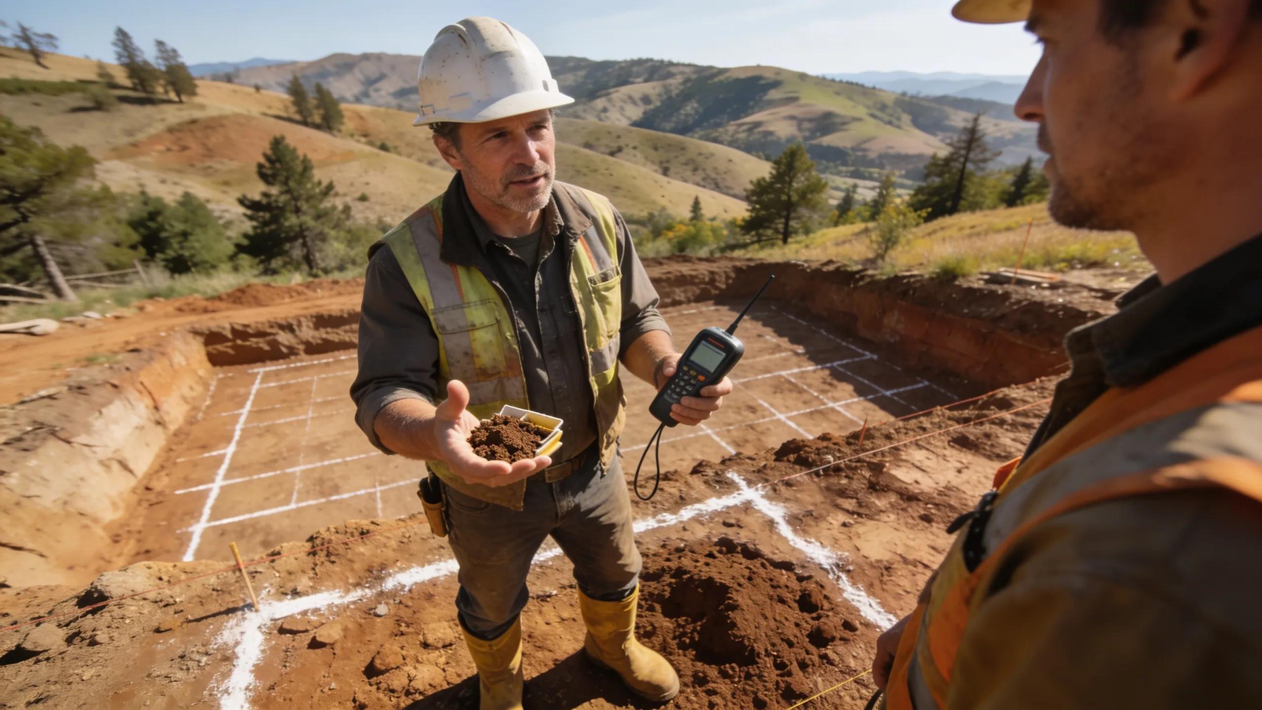 Excavation contractor analyzing soil conditions at a site in Cherokee County