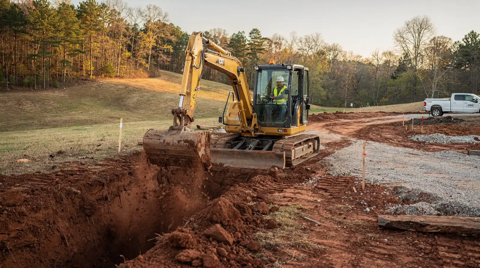 Excavation Services Near Gilmer County GA include land clearing and brush removal, site preparation