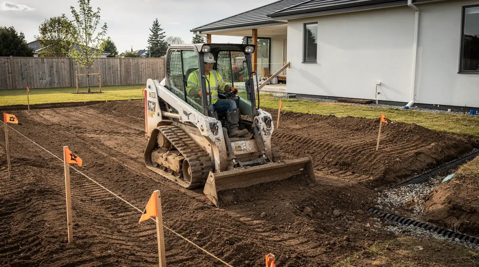A full-service grading contractor should offer land grading and leveling among its core services.; Foundation