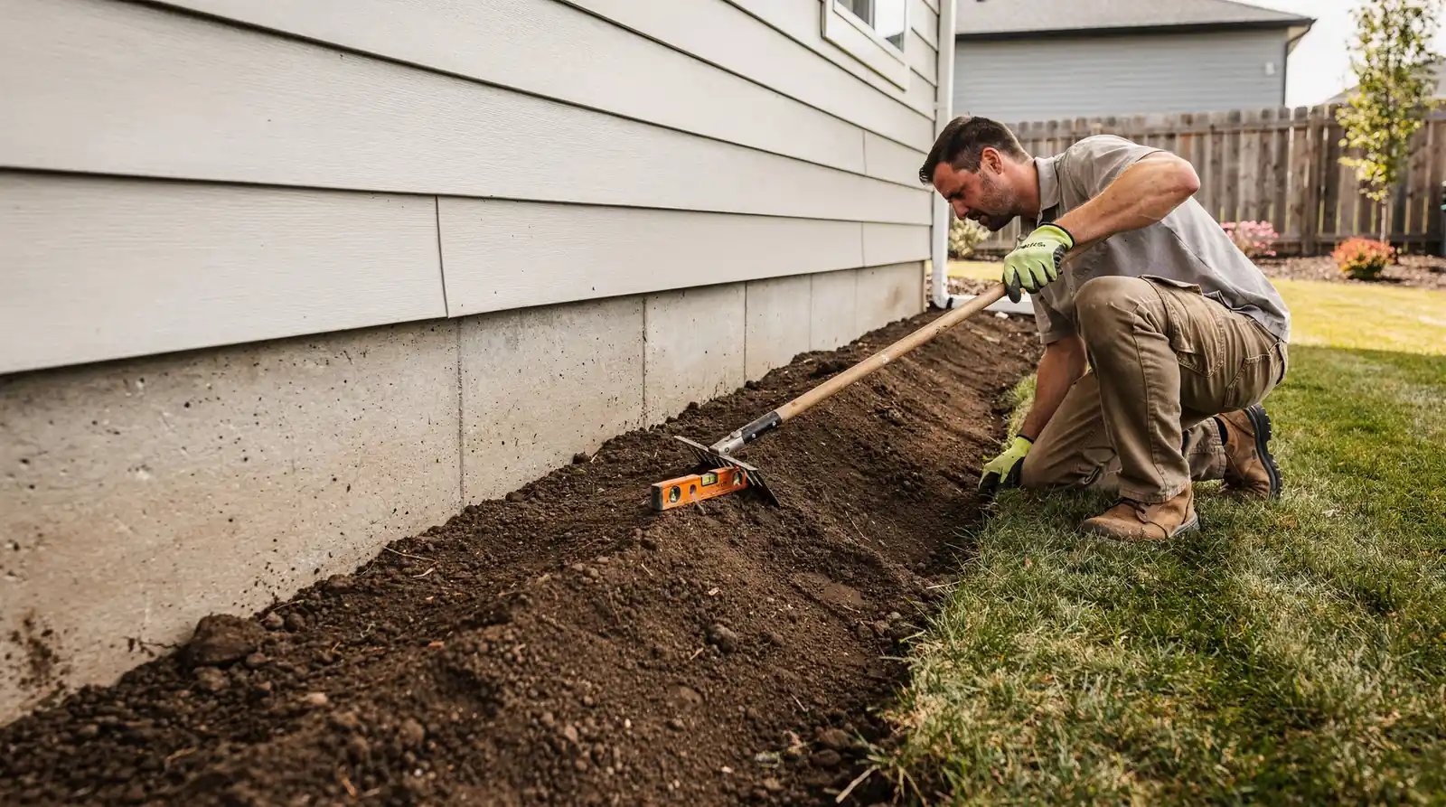 Site grading reshapes the land so a structure can sit on stable soil.; Stewart Brothers